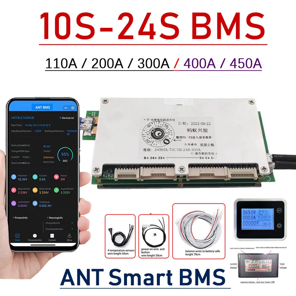 Smart Bms 24S 200A Bluetooth Lifepo4 - Akıllı Bluetooth BMS 10S ~ 24S