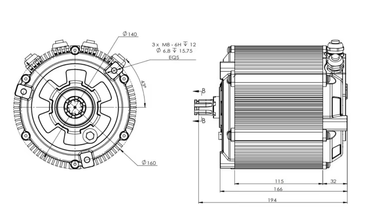 Mid Drive Motor Kit 72V 5000W - SiAECOSYS D133A-65 5000W 72V Orta Tahrik