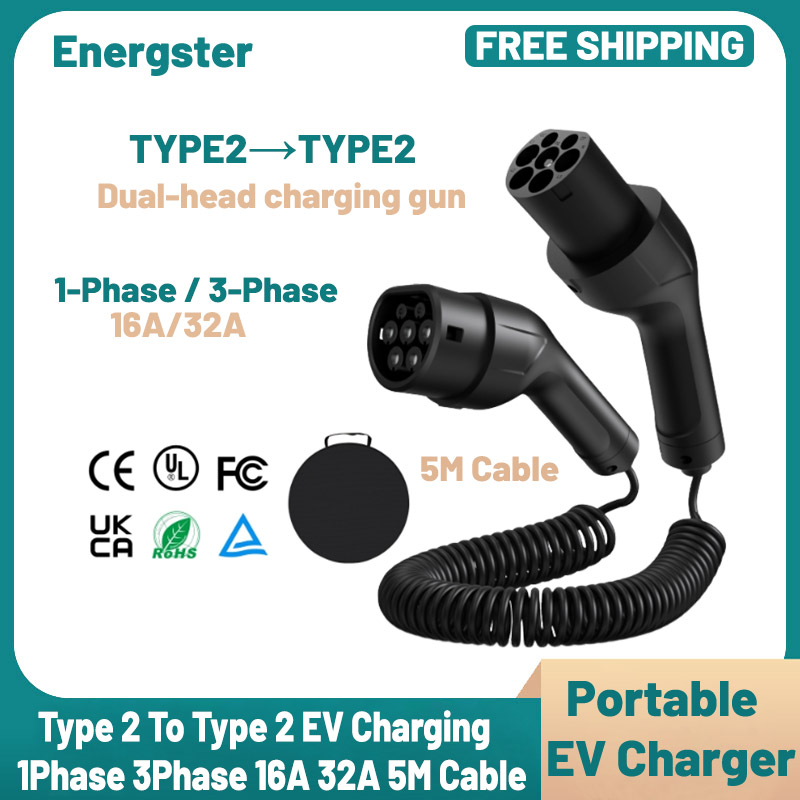 Ev Charger Type 2 22Kw 32A 3 Phase - Tip 2'den Tip 2'ye Taşınabilir EV