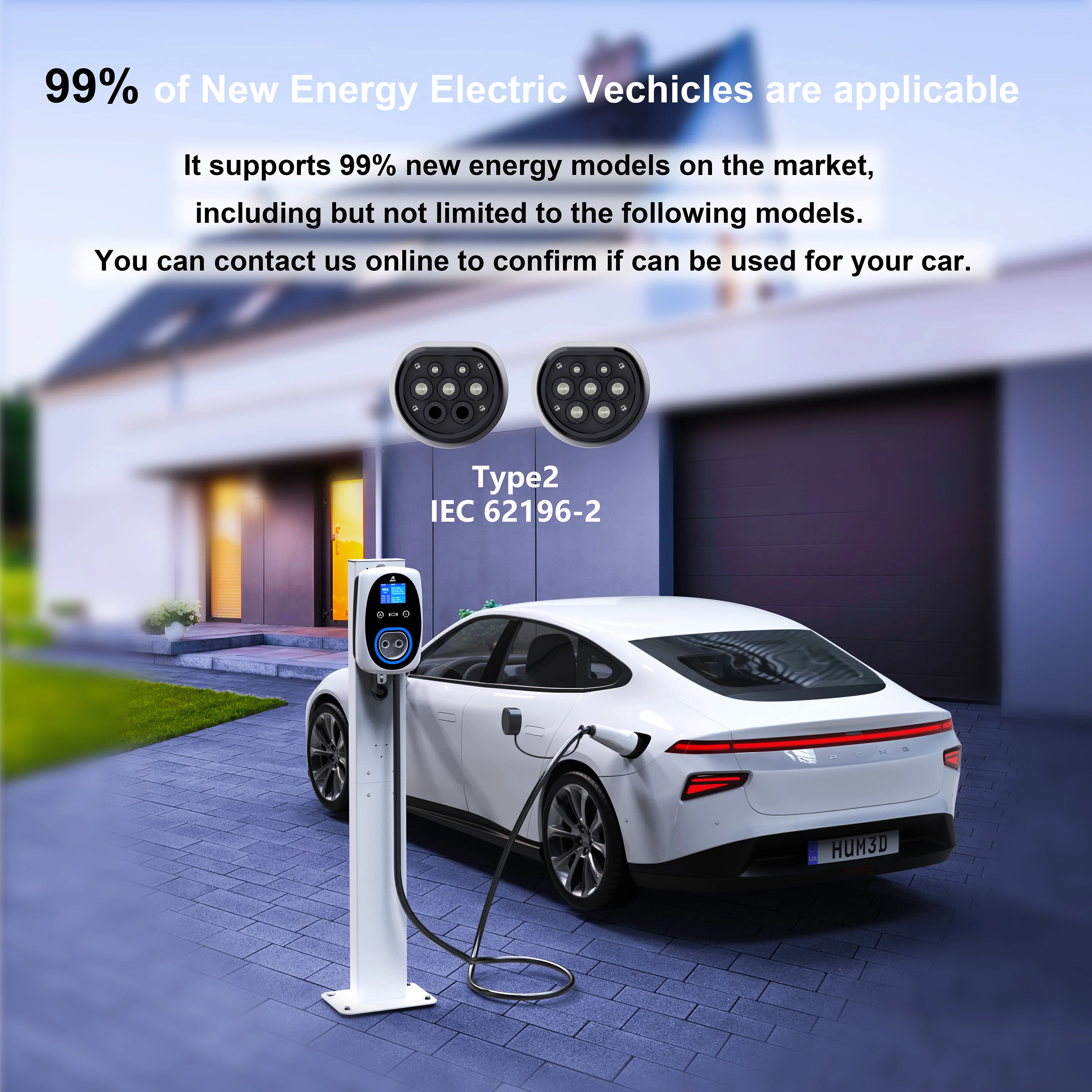 GWUYU EV Şarj Cihazı 32A 7.6KW - Ev Charger Type 2 22Kw 32A 3 Phase incelemesi ve fiyatı