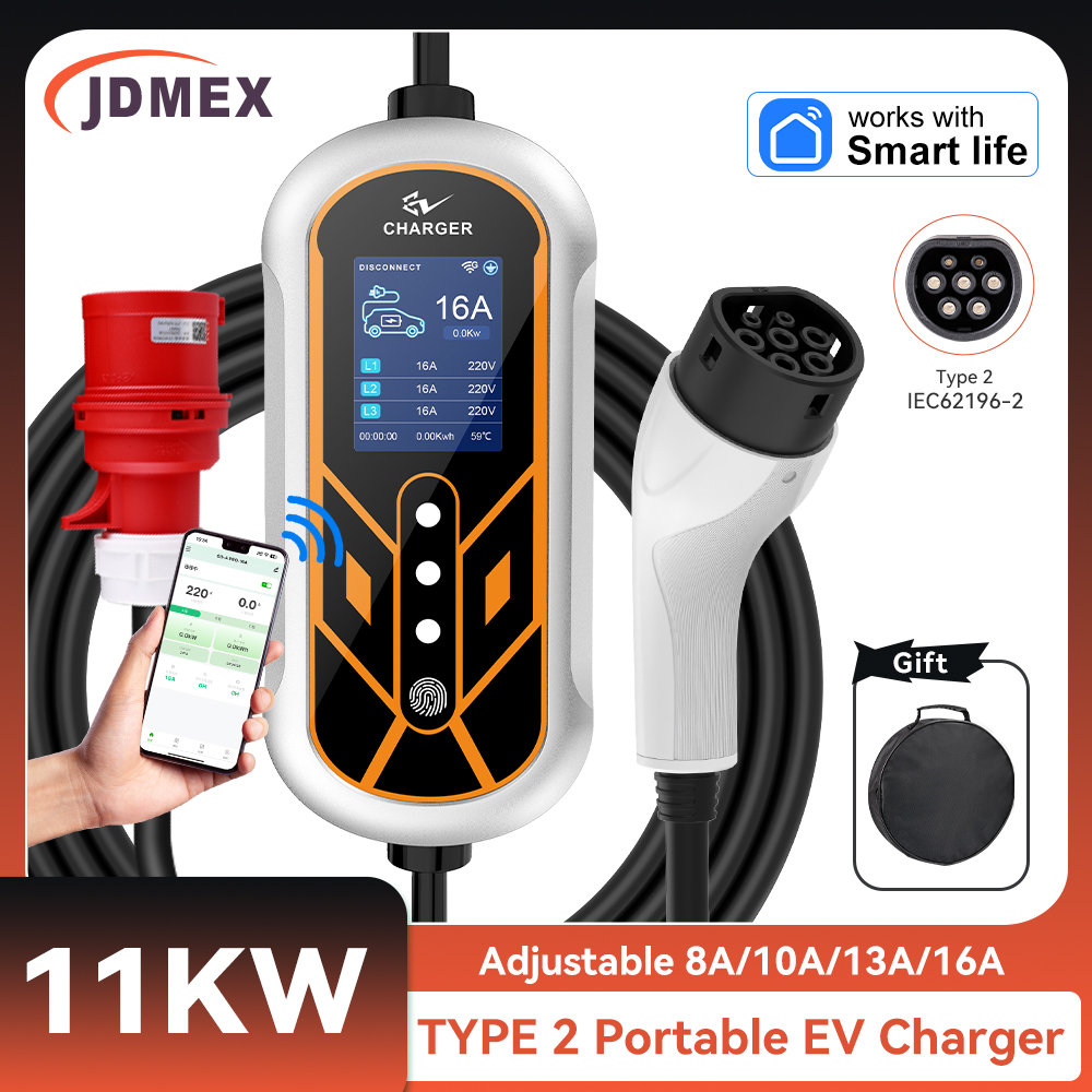 JDMEX 11KW Type2 elektrikli ar - Type 2 Portable Ev Charger 11Kw Cee incelemesi ve fiyatı