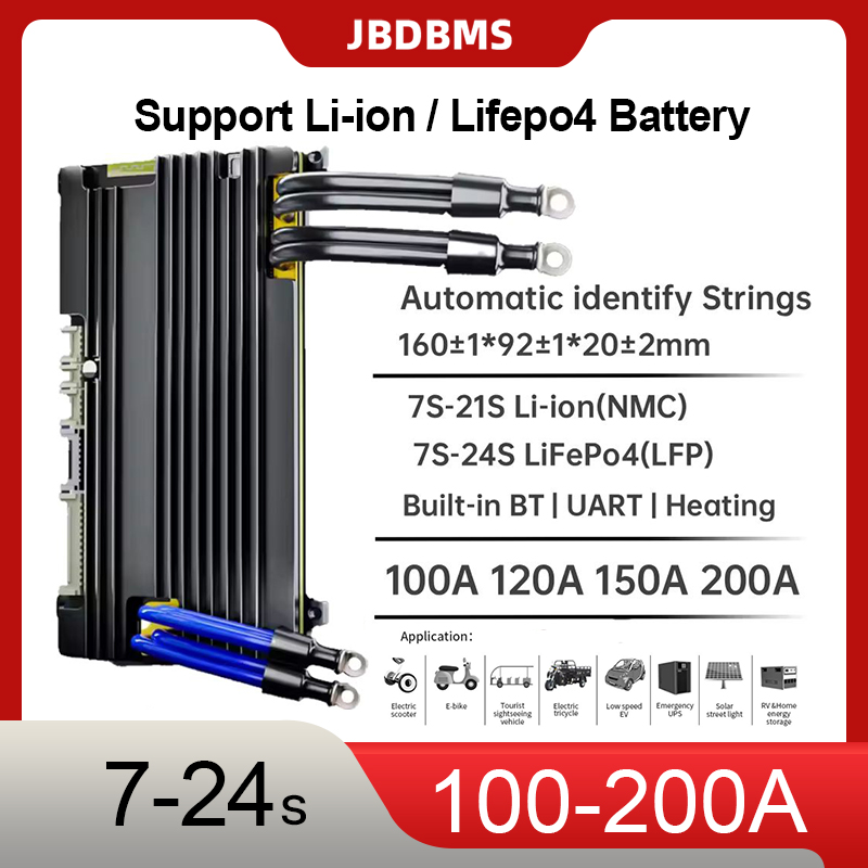 JBD BMS 16S 48V Lifepo4 200A E - Smart Bms 24S 200A Bluetooth Lifepo4 incelemesi ve fiyatı